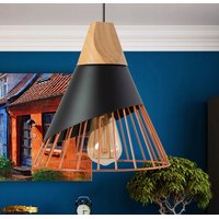 Stropní svítidlo SCANDI wire - kov/dřevo - rose gold