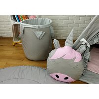 Dětský koš na hračky LUXURY - RŮŽOVÁ ZOO