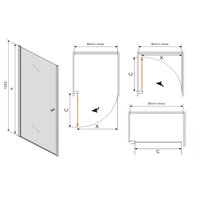 Sprchové dveře MEXEN PRETORIA 70 cm - 52-070-000-01-00