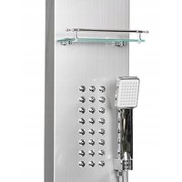 Sprchový rohový panel CASCADA 5v1 - s termostatem a výtokem do vany - chromový matný