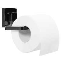 Držák toaletního papíru - kovový - černý - s vakuovým uchycením