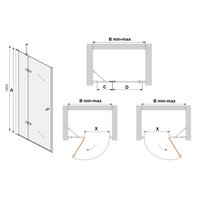 Sprchové dveře MEXEN ROMA black 80 cm