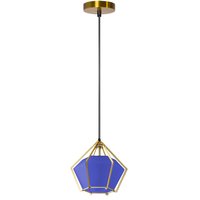 Stropní svítidlo BLUE DIAMOND - kov/sklo - zlaté/modré