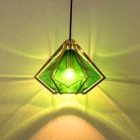 Stropní svítidlo EMERALD DIAMOND - kov/sklo - zlaté/zelené