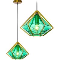 Stropní svítidlo EMERALD DIAMOND - kov/sklo - zlaté/zelené