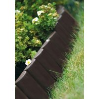Zahradní obrubník ve tvaru dřevěného plotu - hnědý - 8 ks - 230 cm