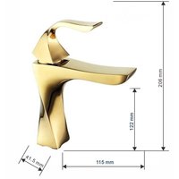 Umyvadlová baterie MEXEN ESTRELLA - zlatá - nízká, 72300-50