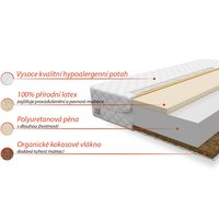 Dětská matrace PIENI 160x90x10 cm - kokos/latex