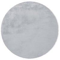 Kulatý koberec RABBIT - 100 cm - světle šedý - imitace králičí kožešiny
