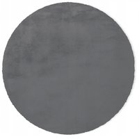 Kulatý koberec RABBIT - 100 cm - tmavě šedý - imitace králičí kožešiny