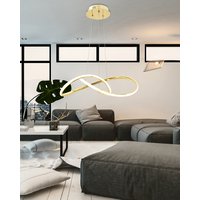 Stropní LED svítidlo RING 50W - zlaté + ovladač - 52x52 cm