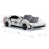 Dětská postel auto DYLAN 180x90 cm - modrá (4)