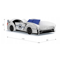 Dětská postel auto LEWIS 160x80 cm - modrá (23)