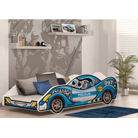 Dětská postel auto PAUL 180x90 cm - modrá (2)