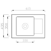 Kuchyňský žulový dřez MATE - 61,5 x 43,5 cm - černý