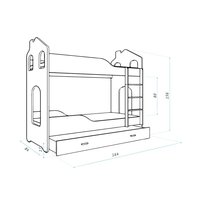 Dětská domečková patrová postel Dominik Y - 160x80 cm- FARMA