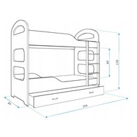 Dětská patrová postel Dominik Q - 160x80 cm - RAKETA