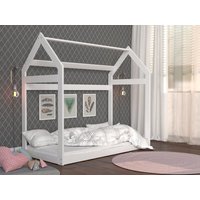 Dětská domečková postel DOMEK E - 190x80 cm - bílá
