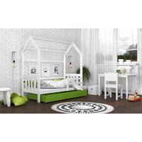 Dětská domečková postel DOMEK P - 160x80 cm - bílá