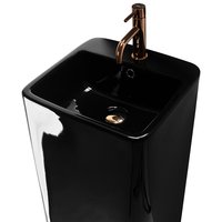 Keramické volně stojící umyvadlo MAXMAX Rea MIA - černé lesklé