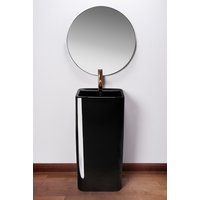 Keramické volně stojící umyvadlo MAXMAX Rea MIA - černé lesklé