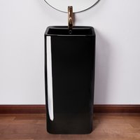 Keramické volně stojící umyvadlo MAXMAX Rea MIA - černé lesklé