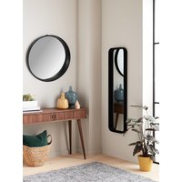 Kulaté zrcadlo LOFT 39 cm - s vystouplým černým rámem