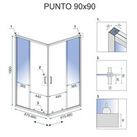 Sprchový kout MAXMAX Rea PUNTO 90x90 cm - černý