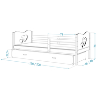 Dětská postel s přistýlkou MAX W - 200x90 cm - zeleno-bílá - vláček