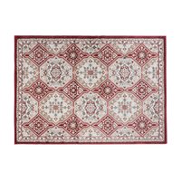 Kusový koberec DUBAI sari - červený/béžový