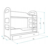 Dětská patrová postel Dominik Q - 190x80 cm - LOCIKA