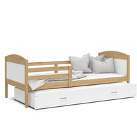 Dětská postel s přistýlkou MATTEO 2 - 200x90 cm - bílá/borovice