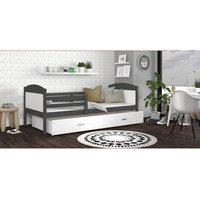 Dětská postel se šuplíkem MATTEO - 160x80 cm - bílo-šedá