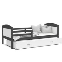 Dětská postel s přistýlkou MATTEO 2 - 200x90 cm - bílo-šedá