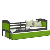 Dětská postel s přistýlkou MATTEO 2 - 200x90 cm - zeleno-šedá