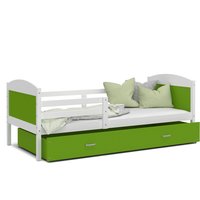 Dětská postel se šuplíkem MATTEO - 160x80 cm - zeleno-bílá