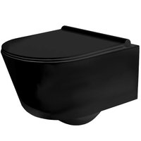 Závěsné WC MAXMAX Rea PORTER RIMLESS + Duroplast sedátko slim - černé