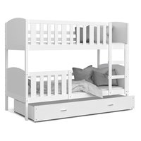 Dětská patrová postel se šuplíkem TAMI Q - 200x90 cm - bílá
