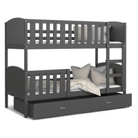 Dětská patrová postel se šuplíkem TAMI Q - 190x80 cm - šedá
