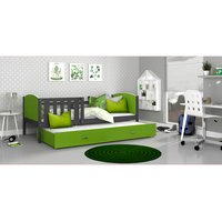 Dětská postel s přistýlkou TAMI R2 - 200x90 cm - zeleno-šedá