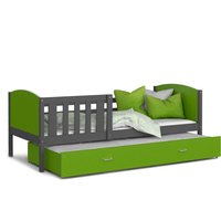 Dětská postel s přistýlkou TAMI R2 - 190x80 cm - zeleno-šedá
