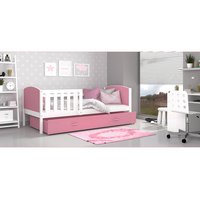 Dětská postel se šuplíkem TAMI R - 190x80 cm - růžovo-bílá