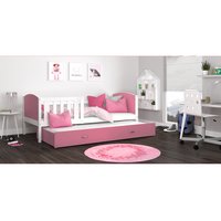 Dětská postel s přistýlkou TAMI R2 - 200x90 cm - růžovo-bílá