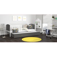 Dětská postel s přistýlkou TAMI R2 - 190x80 cm - šedo-bílá