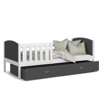 Dětská postel se šuplíkem TAMI R - 160x80 cm - šedo-bílá