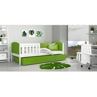 Dětská postel se šuplíkem TAMI R - 190x80 cm - zeleno-bílá