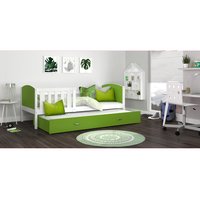 Dětská postel s přistýlkou TAMI R2 - 200x90 cm - zeleno-bílá