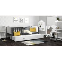 Dětská postel s přistýlkou TAMI R2 - 200x90 cm - bílo-šedá