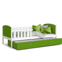 Dětská postel s přistýlkou TAMI R2 - 190x80 cm - zeleno-bílá