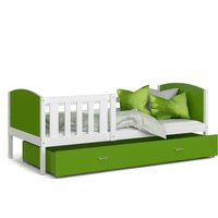 Dětská postel se šuplíkem TAMI R - 190x80 cm - zeleno-bílá